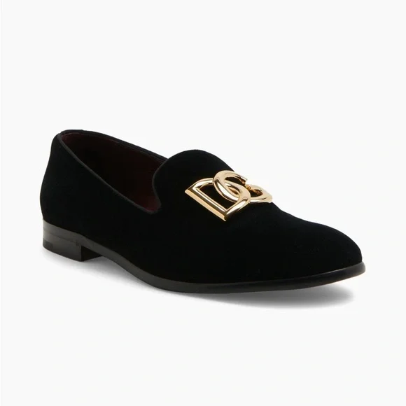 Dolce‎ & Ganbbana Leonardo Velvet Black Loafer Men Dolce&Gabbana Leonardo Velvet Smoking Shoes | Saks Fifth Avenue main image 3
